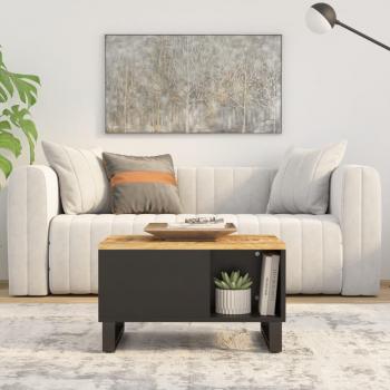 Mesa de centro de madera maciza mango 60x50x35 cm Marrón claro