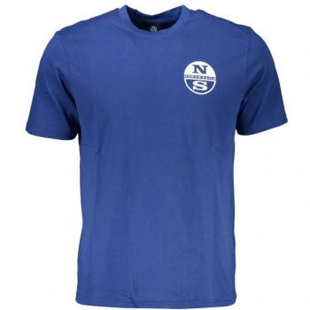 North Sails Blue Cotton Logo Print Tee - Male, Size: M