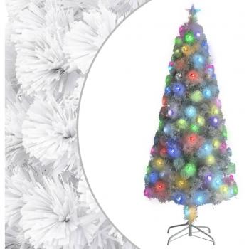 Árbol de Navidad Artificial con Iluminación LED Blanca y Fibra Óptica de 180 cm