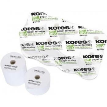 Rollo de Papel Térmico Kores 57mm x 35mm x 12mm Sin Bisfenol A Pack de 10