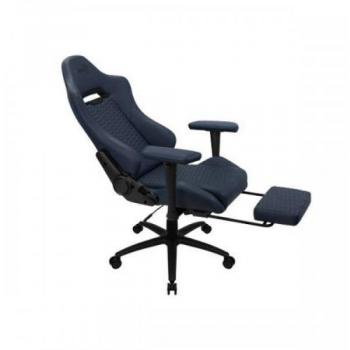 Silla Gaming Aerocool Royal Navy Blue con Reposapiés Extensible, Piel Sintética, Reposabrazos Ajustable y Acolchado, Ergonómica, Color Azul