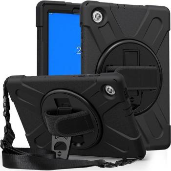 Funda Protectora eSTUFF Defender para Lenovo Tab M10 HD 2ª Generación - Silicona y Policarbonato - Color Negro - Protección Completa