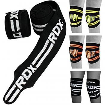 RDX K2 Compression Knee Wraps - OEKO-TEX® Standard 100 Certified, Available in Black and Pink