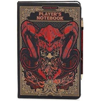 Cuaderno de jugador de Dungeons and Dragons con lápiz, páginas a rayas y cuadrículas, con licencia oficial de Wizards of The Coast Merchandise