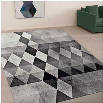 Alfombra de salón rectangular 160x230 cm beige tejida con motivo geométrico Belo 19