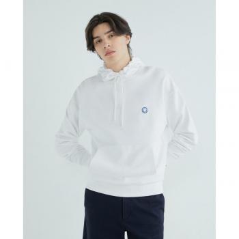 Sudadera de hombre con capucha en algodón de color blanco