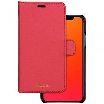 Funda de piel para Apple iPhone XS MAX New York I Saffiano de Piel con función 2 en 1 y tarjetero en color Rusty Rose