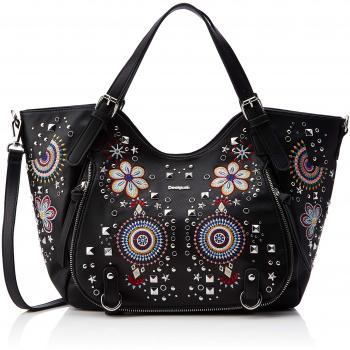 Desigual - Bag Apolo Rotterdam Women, Shoppers y bolsos de hombro Mujer, Negro, 15x30x31 cm