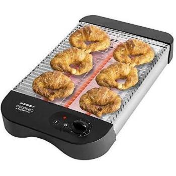 Cecotec Turbo Flat Toaster EasyToast Basic. 900 W, 3 Halogen Resistors, 6 Levels, Recogemigas Tray and Recogecables Hollow, Plastic