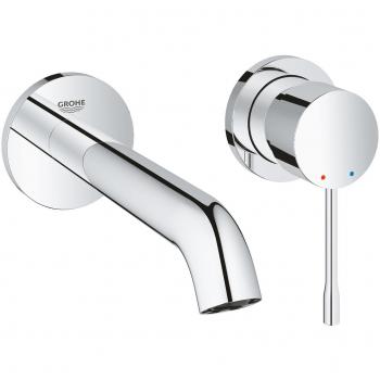 Grohe - Grifo monomando de pared para lavabo Essence M con mezclador de 2 agujeros, 183 mm, acabado cromado