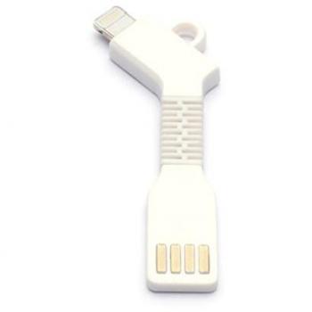 aricona  N°477  Cable adaptador USB micro-B a conector USB PowerBank como llavero, alternativa flexible y compacta al cargador, Größe:Micro USB;Farbe:blanco