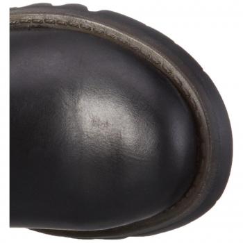 FLY LONDON Mes II Black Leather Low Wedge Calf Boots - Female, Colour: Black, Size: UK 3