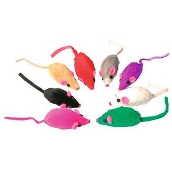 Set de 8 Ratones de Peluche Coloridos para Gatos