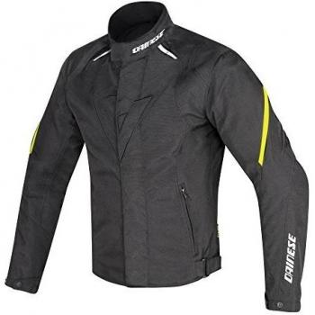 Dainese-LAGUNA SECA D1 D-DRY Chaqueta, Negro/Negro/Amarillo-Fluo, Talla 48