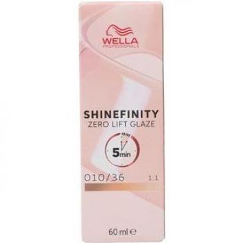 Wella Shinefinity Glaze Color Semipermanente Ultrabrillante 010/36 Rubio Platino Dorado Violeta 60ml