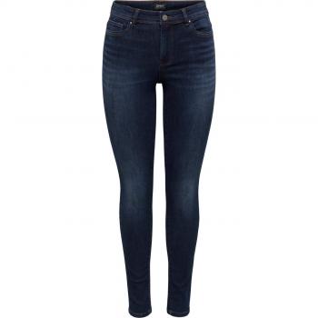Only Wauw Mid Rise Skinny Jeans for Women in Dark Blue Denim