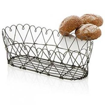 Cesta para el pan ovalada de alambre de hierro 28 x 13 x 9 cm Variante única
