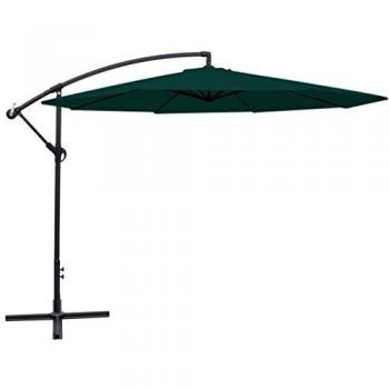 vidaXL Cantilever Umbrella 3.5m Green Outdoor Garden Hanging Parasol Sunshade