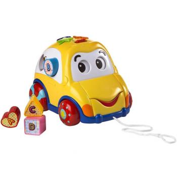 Winfun - Coche de Arrastre Musical Multicolor con 4 Figuras Geométricas para Bebés +12 Meses
