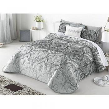 Casa Creativa Doria Colcha Bouti con Cojín Decorativo, Algodón-Poliéster, Gris, 270x270x1 cm