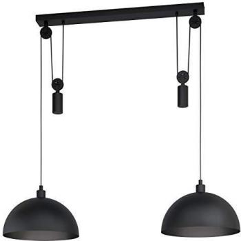 Lámpara Colgante Winkworth de Metal Negra, 2 Luces, Longitud 118 cm