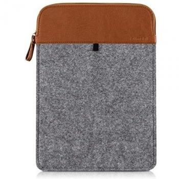 kwmobile Bolsa Sleeve para portátil de fieltro funda para 12,5 13 13,3 Laptop / Ultrabook - Bolso para notebook funda protectora portátil carcasa en gris marrón Dimensiones interiores: approx. 36 x 26 cm