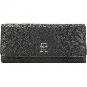 Cartera Tommy Hilfiger TH Emblem Grande con Solapa Negra