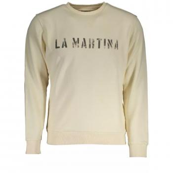 La Martina Classic White Cotton Sweatshirt - Medium