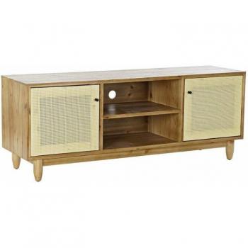 Mueble de TV DKD Home Decor Marrón 140 x 38 x 53 cm Abeto Natural Ratán