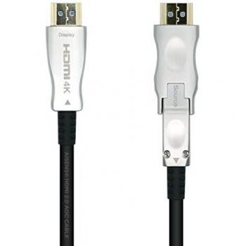 AISENS A148-0511 Cable HDMI V2.0 AOC desmontable premium alta velocidad/HEC 4K@60Hz 4:4:4 18Gbps, A/M-D/A/M, negro, 20m