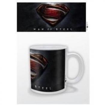 Man Of Steel Taza con diseño 3D Logo, Acero, Negro, 13 x 11 x 9 cm