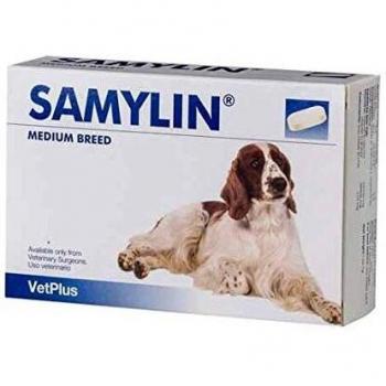 VetPlus Samylin Medianas Envase con 30 Comprimidos de Complementos para Sistema Digestivo