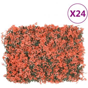 Valla de Hojas de Arce Artificial Enrejados Rojo Claro 40x60 cm - Cantidad 6 unidades, 24 unidades