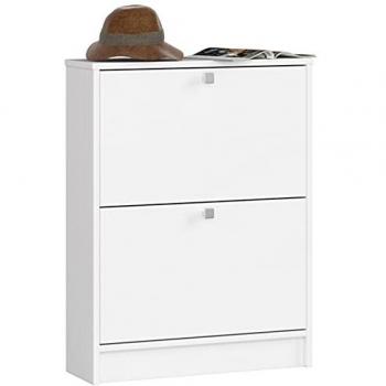 Zapatero Multiuso Akord Blanco 60 cm con 2 Puertas y 2 Estantes, Dimensiones 60x20x80 cm