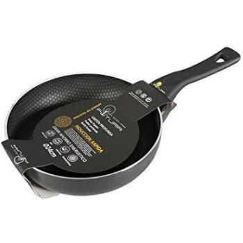 Sartén Antiadherente de Aluminio The Secret Home - Varios Diámetros - Mango de Silicona - Apta para Cocina Eléctrica, Gas, Vitrocerámica e Inducción - Color Negro