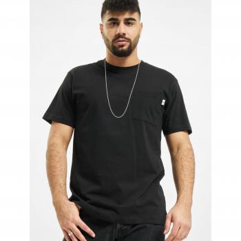 Camiseta Básica de Algodón Orgánico con Bolsillo Negra