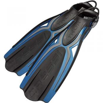 Aletas de Buceo Cressi Thor EBS Azul XS-S con tacón abierto, diseño ergonómico, material de alta calidad, ligera y resistente
