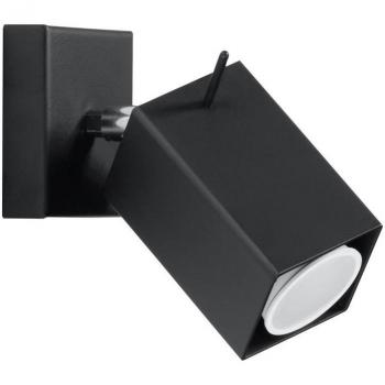 Aplique de pared MERIDA negro GU10 LEDBOX Aplique de acero 1 bombilla Iluminación interior LED
