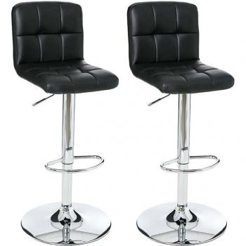 Conjunto de 2 taburetes de bar Delek color negro | l. 44,5 x p. 54 x h. 90 cm WELLHOME
