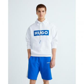 Hugo Boss Men's Cotton Hoodie - Blue and White Nalves Style