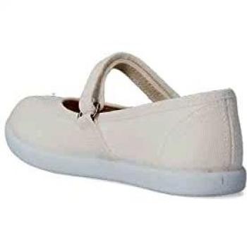 PEKES Zapato Mercedita Velcro Lona Bat 913/001 Blanco - 24, Blanco