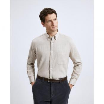 Emidio Tucci - Camisa sport lisa de invierno Classic Fit de hombre