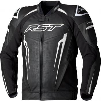 RST Tractech Evo 5 Chaqueta de Moto de Cuero Negra y Blanca