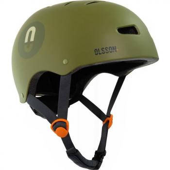 Casco de Patinaje Urban Rider Khaki Ajustable con Regulador y Protección de Barbilla Olsson and Brothers Talla M/L