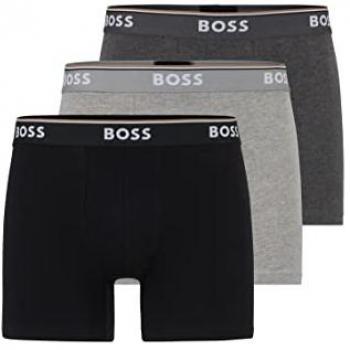 BOSS Pack 3 Bóxers Power para Hombre, Gris, Negro y Gris Claro (Tamaño M)