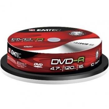 Emtec 360514NEW - Pack de 10 DVD-R en Blanco, 4.7 GB