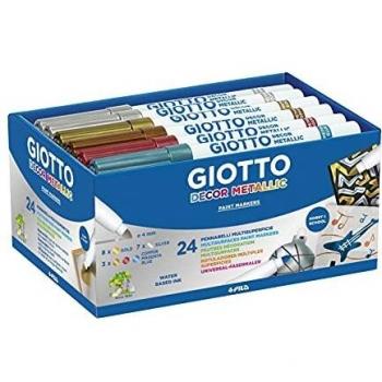 Giotto Decor Metallic Rotuladores Múltiples Superficies, Schoolpack 24 Uds.