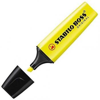 Stabilo – Lote de 4 subrayadores Boss originales recargables, punta biselada 2-5 mm, color amarillo