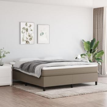 Cama box spring con colchón de tela gris taupe 180x200 cm Tortorra Vidaxl