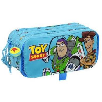 Estuche Escolar Triple Compartimento Toy Story Disney Pixar Ready to Play - Portaobjetos con Cierre de Cremallera y Asa Lateral - Adaptable a Carro Mochilero - Dimensiones